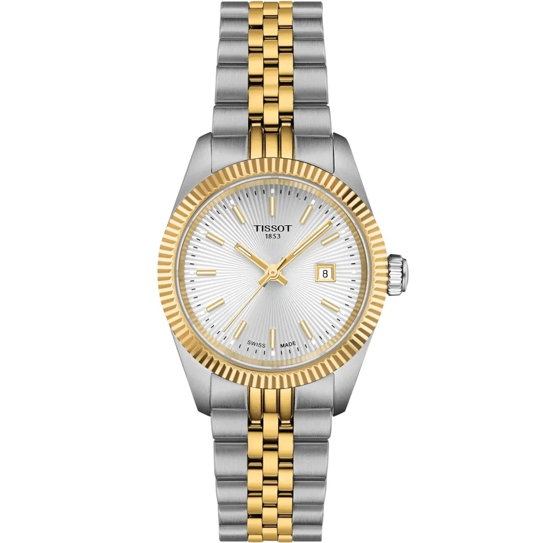 TISSOT Ballade Silver Dial 30mm Two Tone Gold Stainless Steel Bracelet T156.010.22.031.00 - 