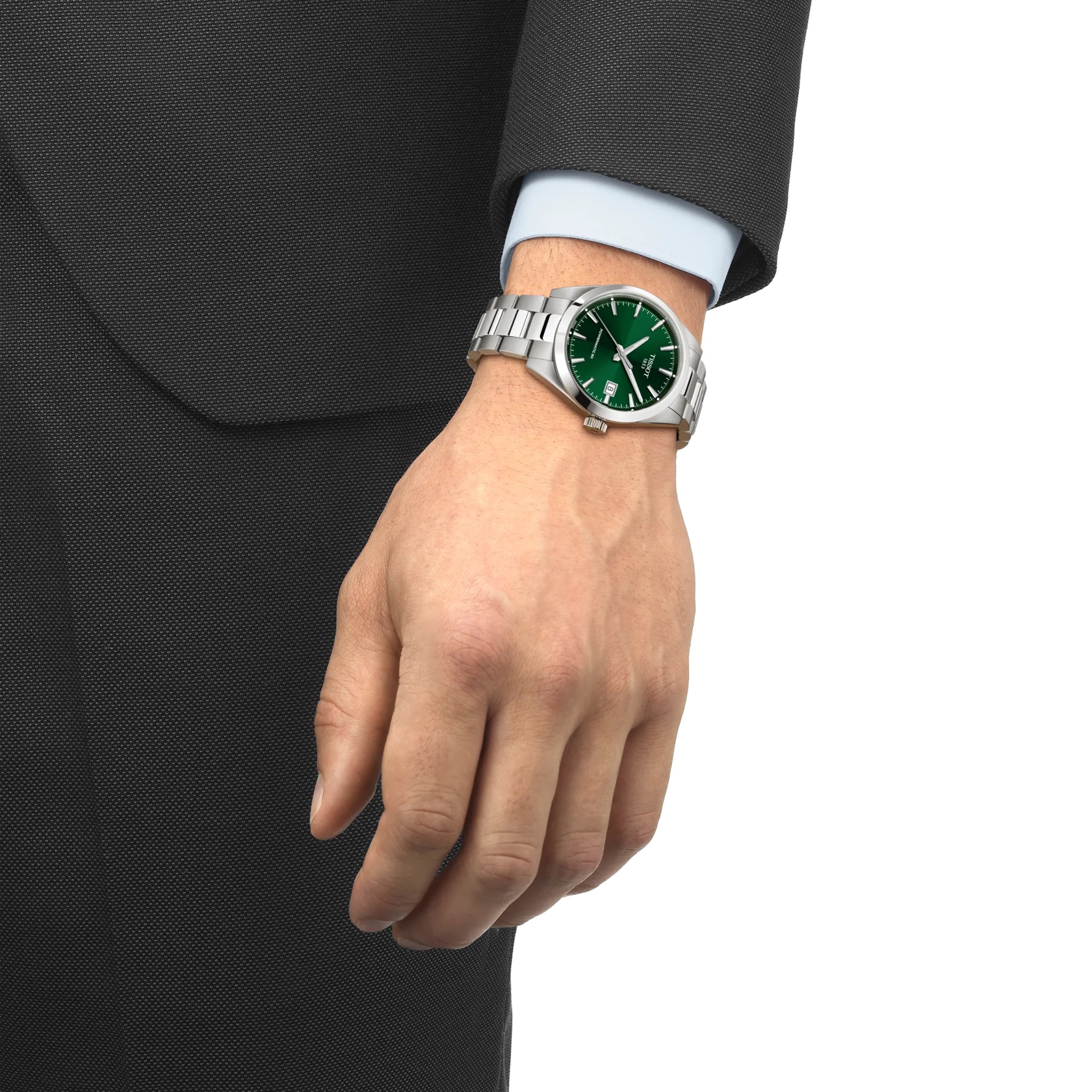 TISSOT Gentleman Powermatic 80 Green Dial 38mm Silver Stainless Steel Bracelet T165.807.11.091.00 - 