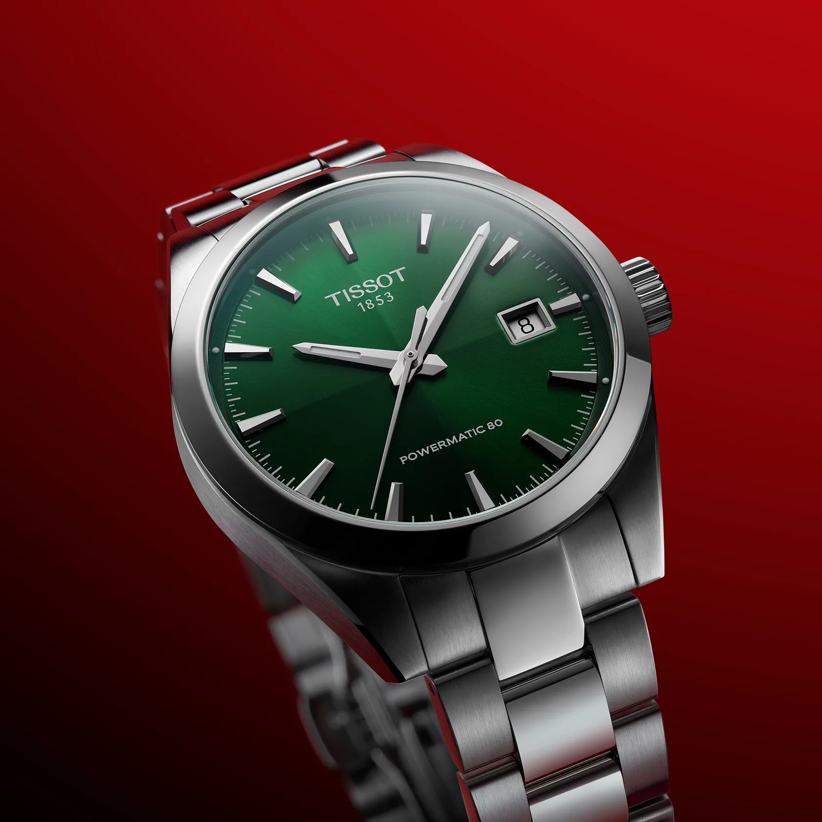 TISSOT Gentleman Powermatic 80 Green Dial 38mm Silver Stainless Steel Bracelet T165.807.11.091.00 - 6
