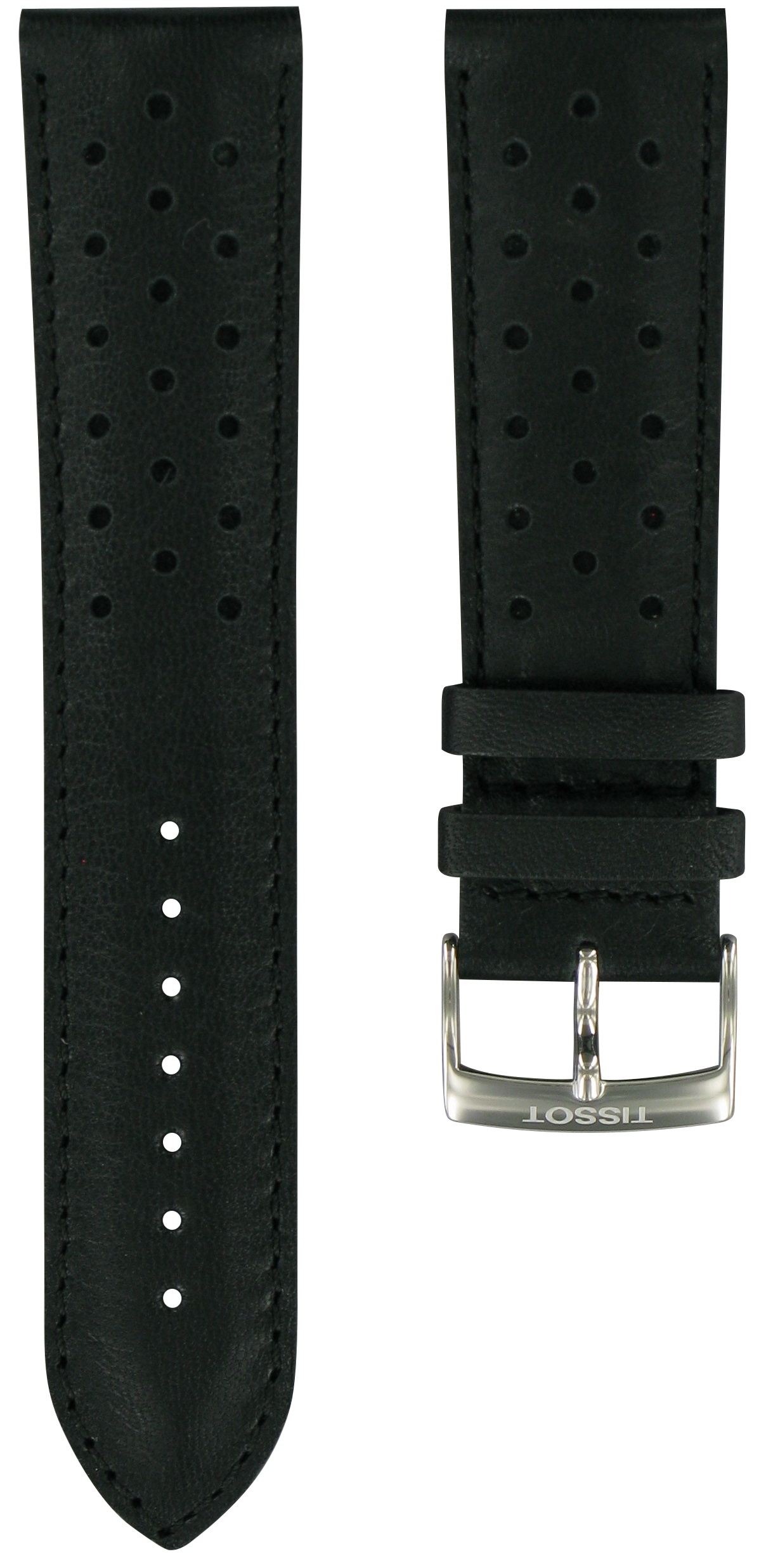 TISSOT Official V8 22-20mm Black Leather Strap T600038321