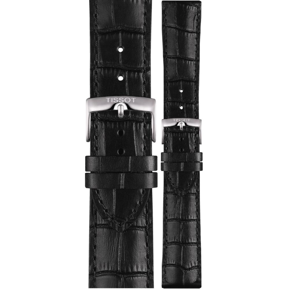 TISSOT Official 22-20mm Black Leather Strap T600041653 - 1
