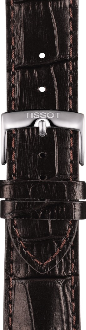 TISSOT Official 22-20mm Brown Leather Strap Silver Hardware T600041655 - 