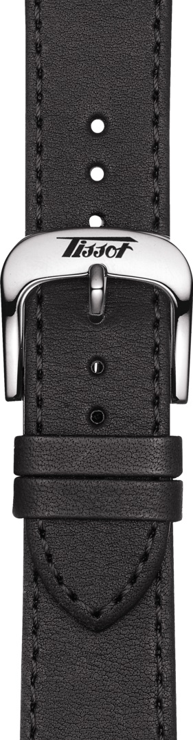 TISSOT Official Visodate 20-18mm Black Leather Strap T600042557 - 