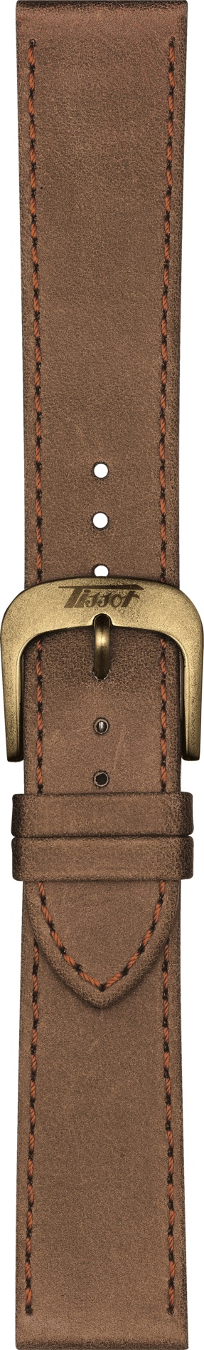 TISSOT Official Visodate 20-18mm Brown Leather Strap T600042559 - 3