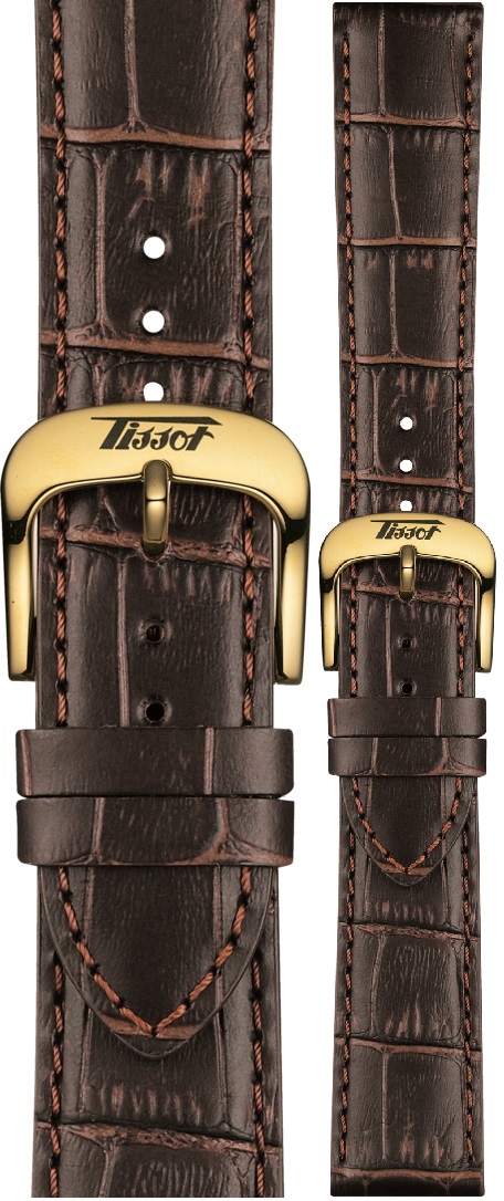 TISSOT Official Strap Visodate 20-18mm Brown Leather T600042561 - 