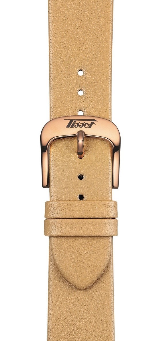 TISSOT Official Visodate 20-18mm Champagne Leather Strap with Rose Gold Hardware T600042752 - 2