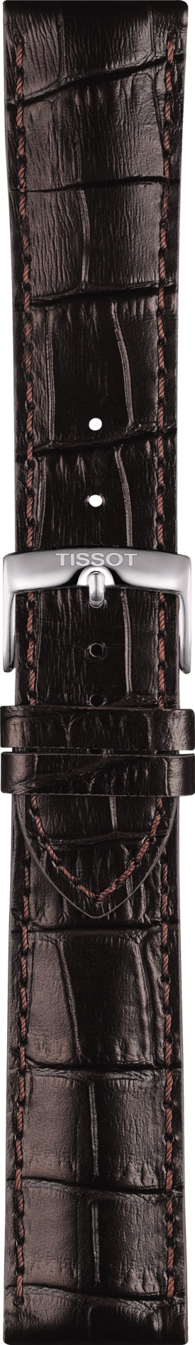 TISSOT Official 22-20mm Brown Leather Strap Silver Hardware T600041655 - 3