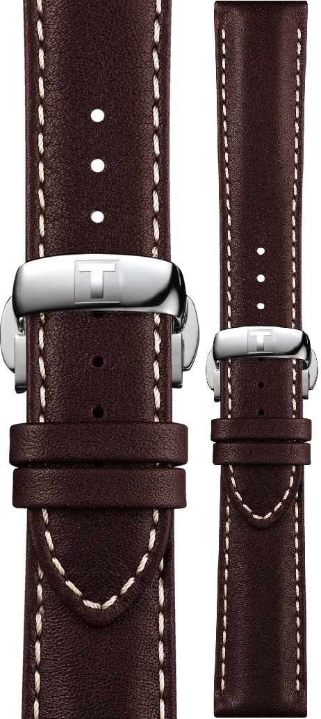 TISSOT Official Gentleman 20-18mm Brown Leather Strap T600043752 - 