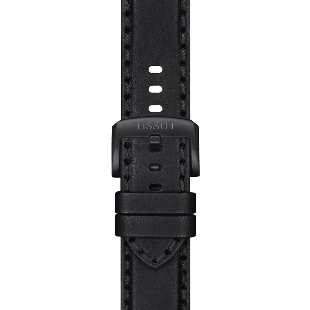 TISSOT Official 22mm Black Leather Strap Black Hardware T600046826 - 2
