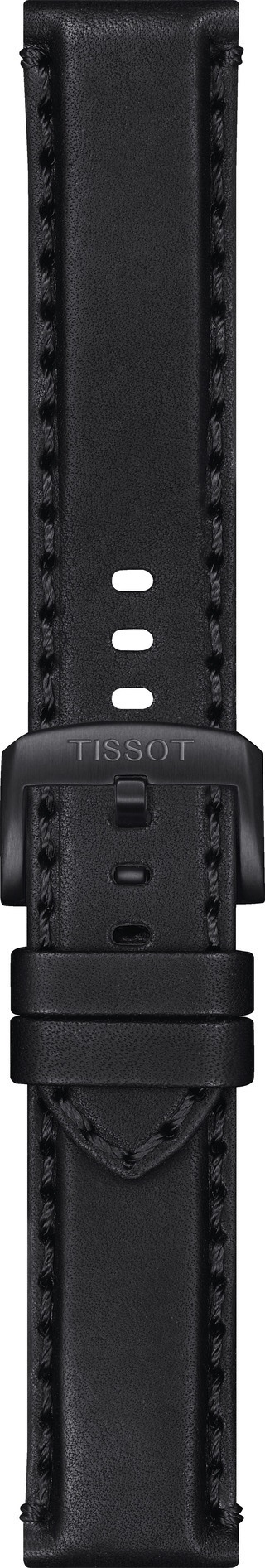 TISSOT Official 22mm Black Leather Strap Black Hardware T600046826 - 3