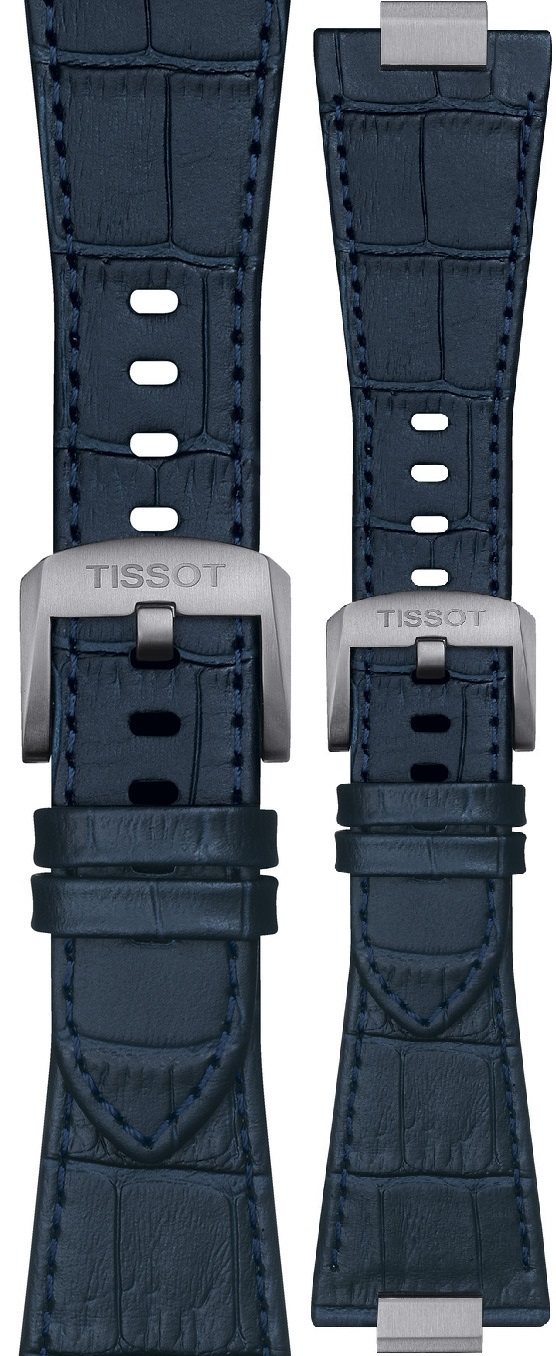 TISSOT Official PRX 40 Blue Leather Strap Silver Hardware T852047701 - 1