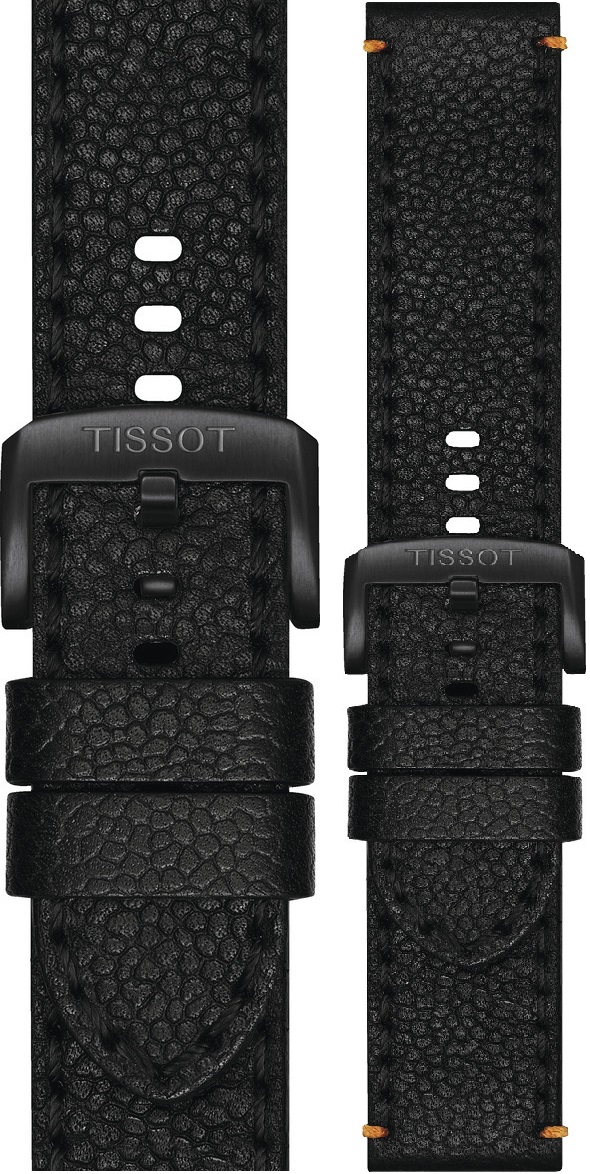 TISSOT Official 22mm Black Leather Strap Black Hardware T600048779 - 