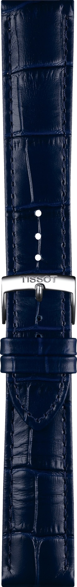 TISSOT Official PR 100 20-18mm Blue Leather Strap with Silver Hardware T600049251 - 3