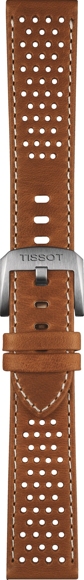 TISSOT Official PR 516 20-18mm Light Brown Leather Strap Silver Hardware T600050049 - 3