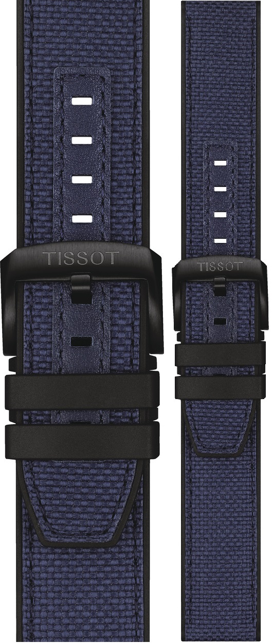 TISSOT Official Seastar 2000 22mm Official Blue Textile Strap Black Hardware T604047052 - 