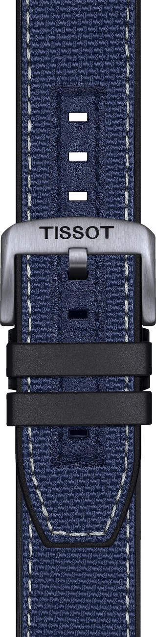 TISSOT Official 22mm Official Blue Textile Strap Silver Hardware T604047161 - 