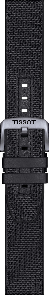 TISSOT Official 22mm Official Black Textile Strap Silver Hardware T604047163 - 3