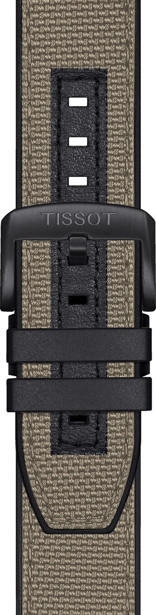 TISSOT Official 22mm Official Beige Textile Strap Black Hardware T604047165 - 