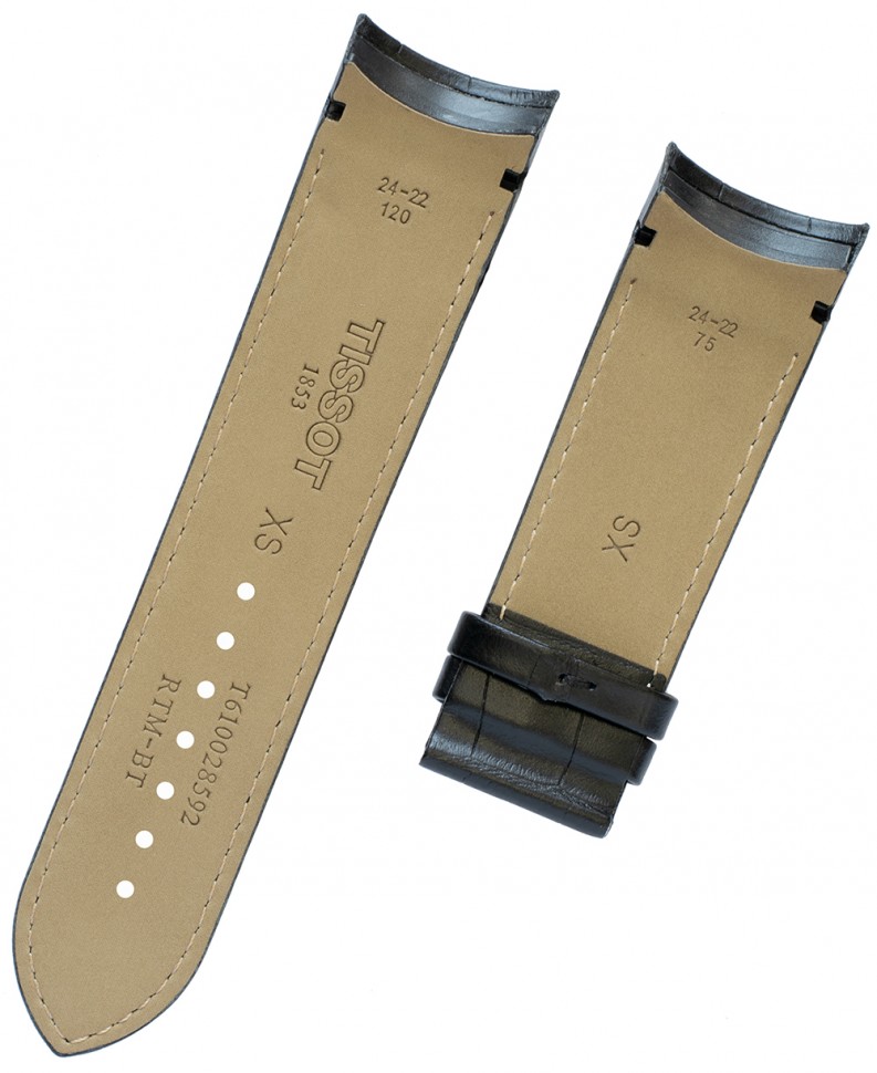 TISSOT Official Couturier 24mm Black Leather Strap Without Buckle T610028592 - 