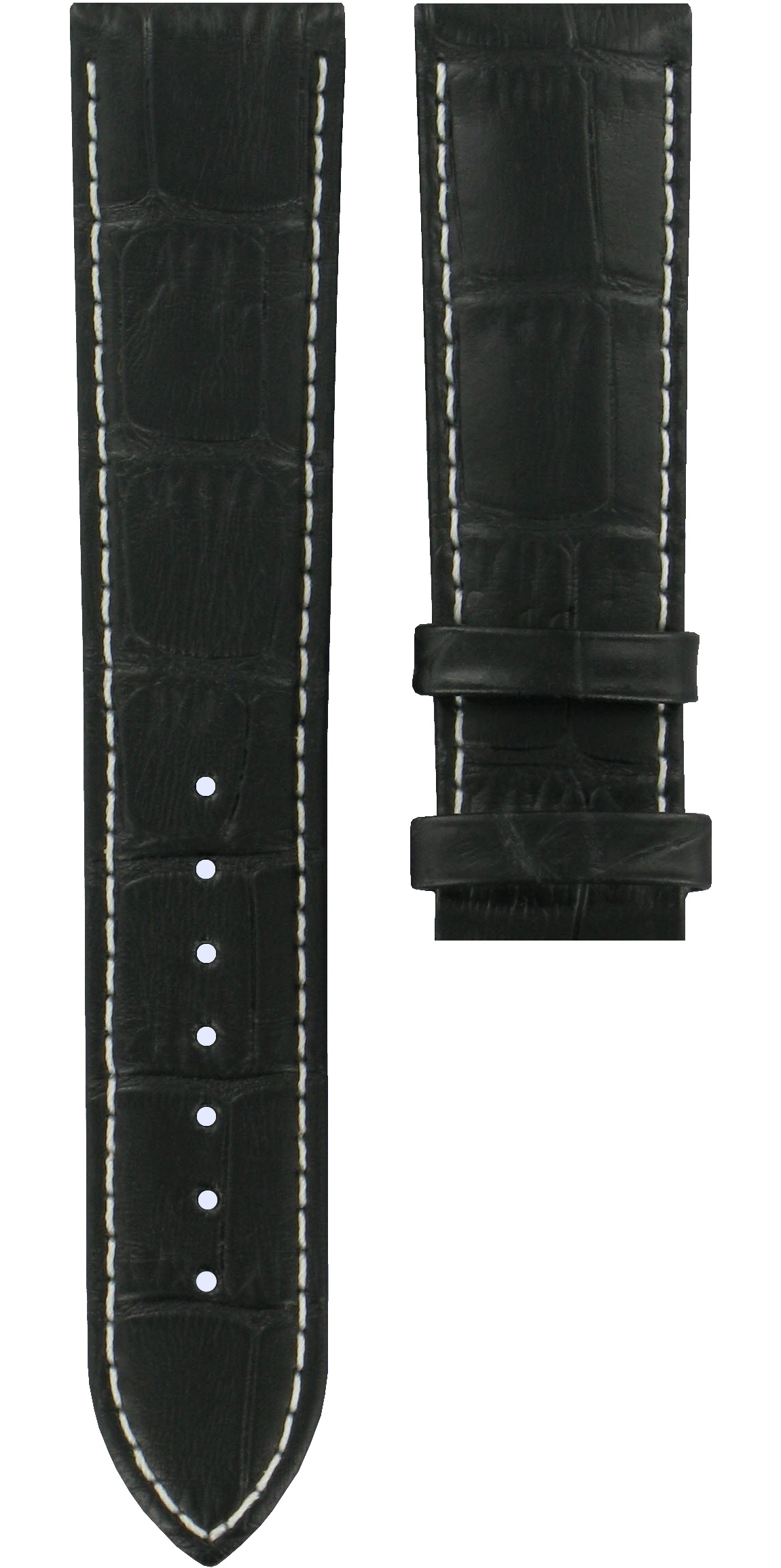 TISSOT Official Tradition 20-18mm XL Black Leather Strap Without Buckle T610031124