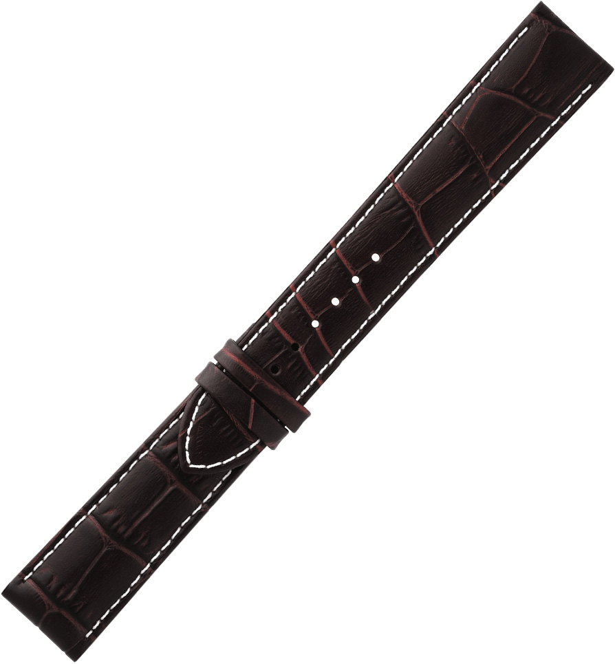 TISSOT Official Tradition 20-18mm Brown Leather Strap Without Buckle T610031126 - 