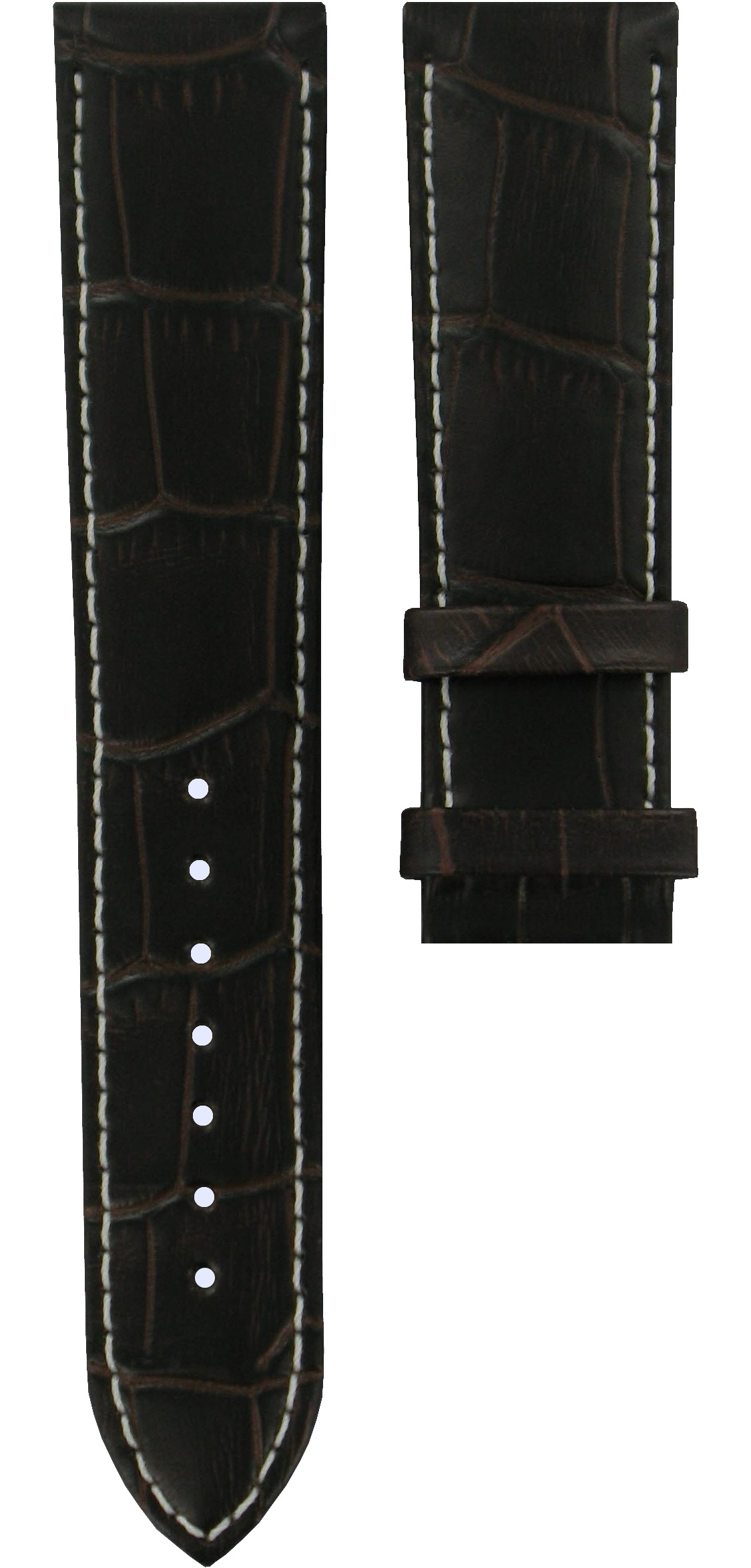 TISSOT Official Tradition 20-18mm Brown Leather Strap Without Buckle T610031126 - 