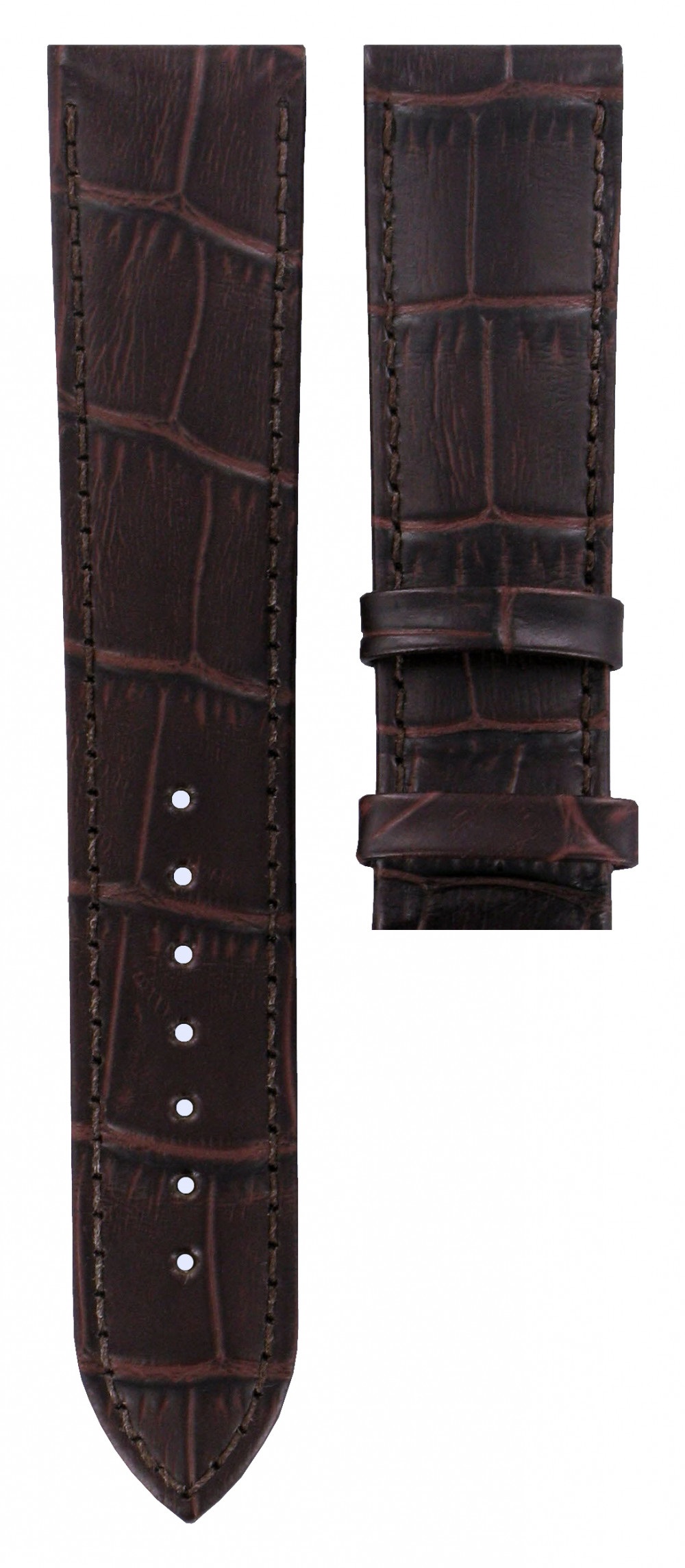 TISSOT Official Tradition 20-18mm XL Brown Leather Strap Without Buckle T610031947 - 
