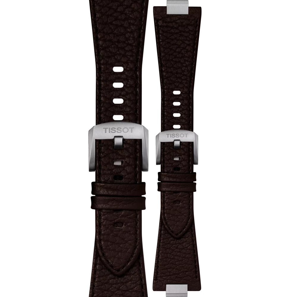 TISSOT Official PRX 40 Brown Leather Strap Silver Hardware T852049164 - 