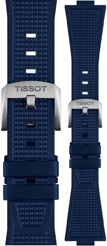 TISSOT Official PRX 40 Blue Rubber Strap Silver Hardware T852049050 - 