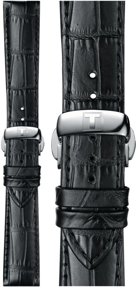 TISSOT Official 21-18mm Black Leather Strap T852035976 - 