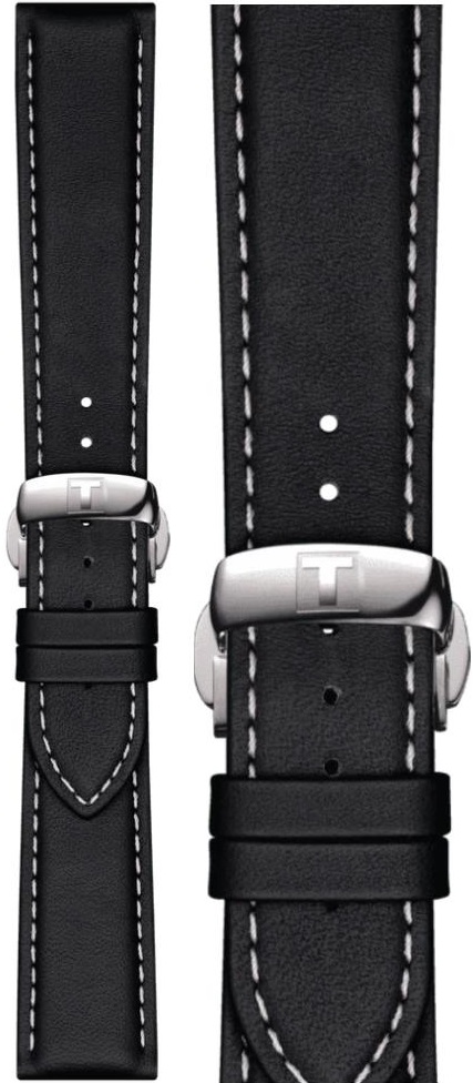 TISSOT Official 21-18mm Black Leather Strap T852044599