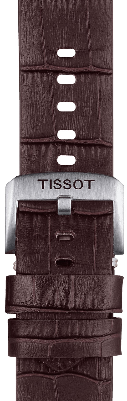 TISSOT Official 22mm Brown Leather Strap Silver Hardware T852046773 - 2