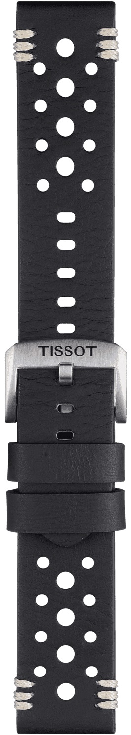 TISSOT Official 22mm Black Leather Strap Silver Hardware T852046810 - 3