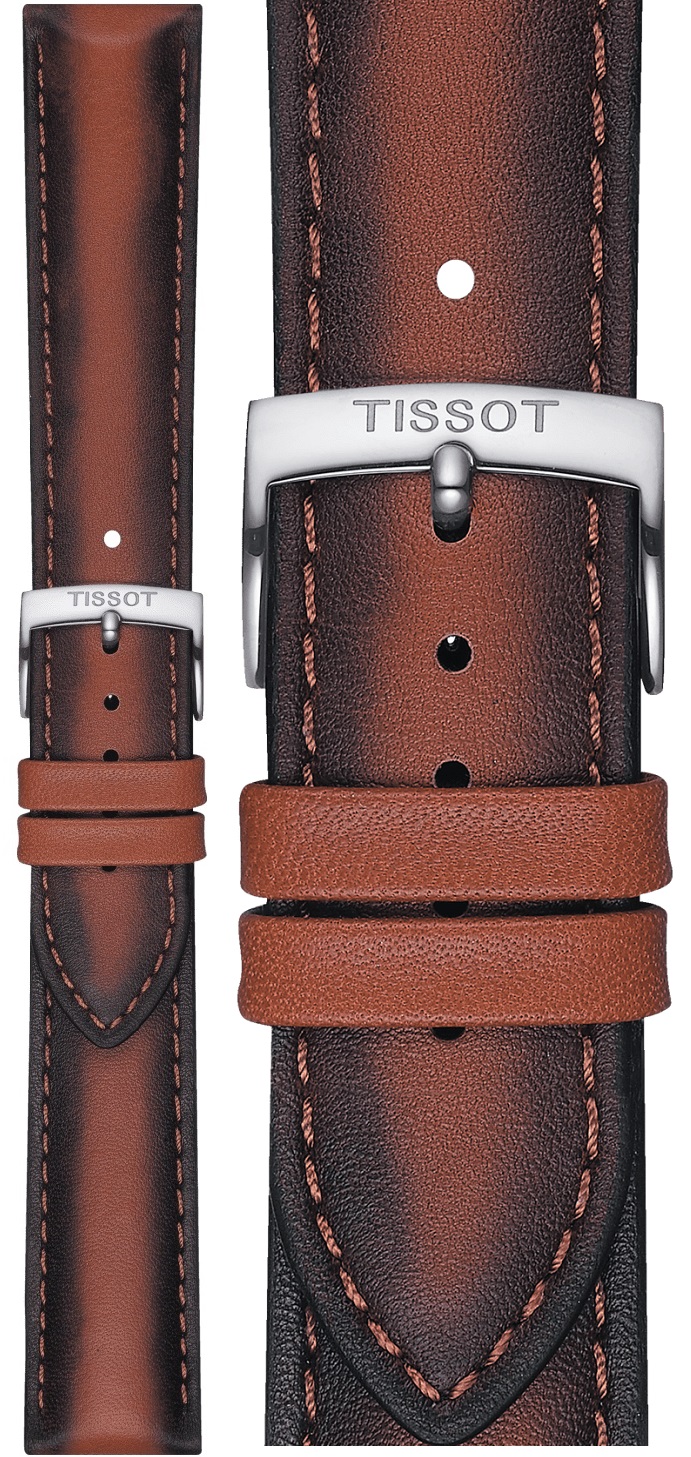 TISSOT Official 20-18mm Brown Leather Strap T852046842 - 