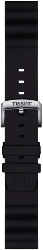 TISSOT Official 22mm Black Silicone Strap Silver Hardware T852047179 - 3
