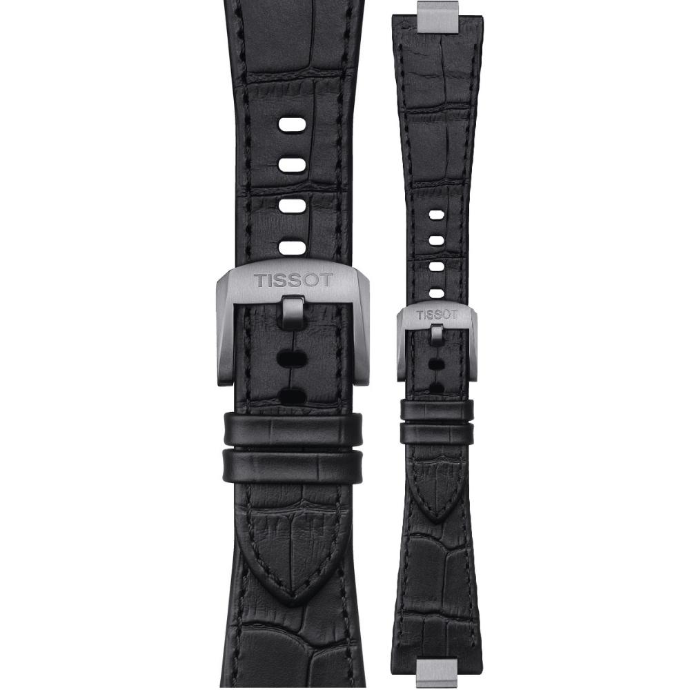 TISSOT Official PRX 40 Black Leather Strap Silver Hardware T852047562 - 