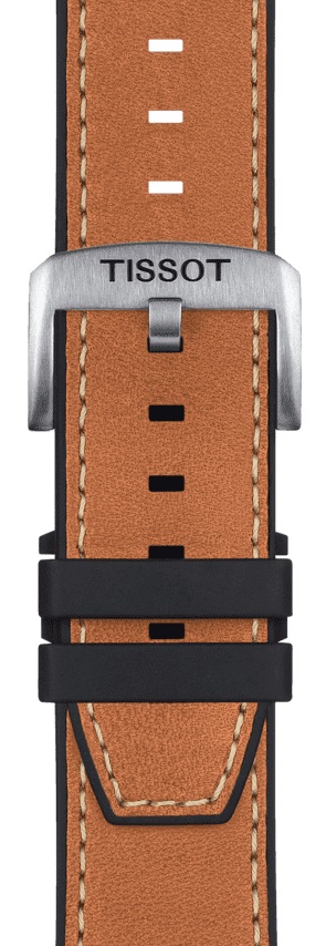 TISSOT Official 23-22mm Brown Leather & Rubber Parts Strap T852047777 - 