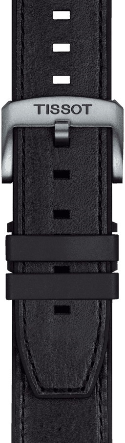 TISSOT Official 23-22mm Black Leather & Rubber Parts Strap T852047779 - 2