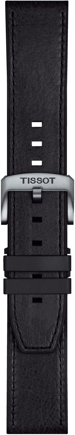 TISSOT Official 23-22mm Black Leather & Rubber Parts Strap T852047779 - 3