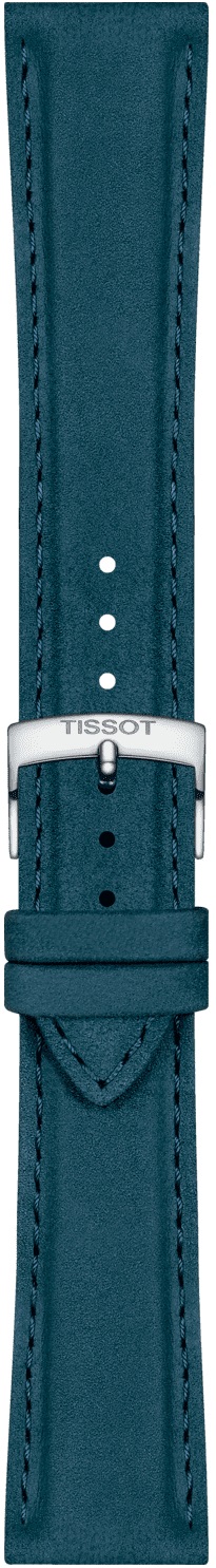 TISSOT Official 21-18mm Blue Leather Strap Silver Hardware T852048227 - 3