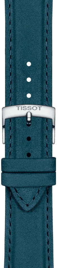 TISSOT Official 21-18mm Blue Leather Strap Silver Hardware T852048227 - 2