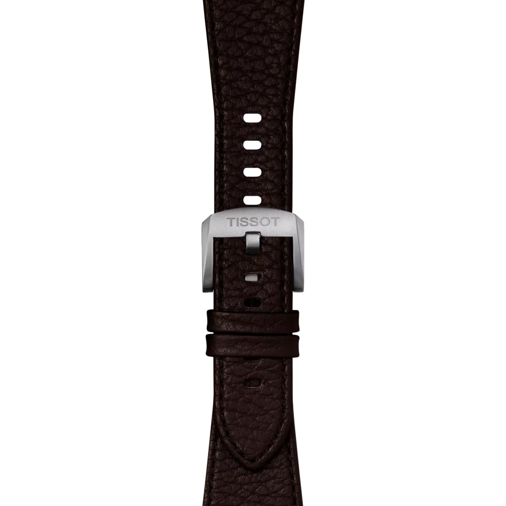 TISSOT Official PRX 40 Brown Leather Strap Silver Hardware T852049164 - 3