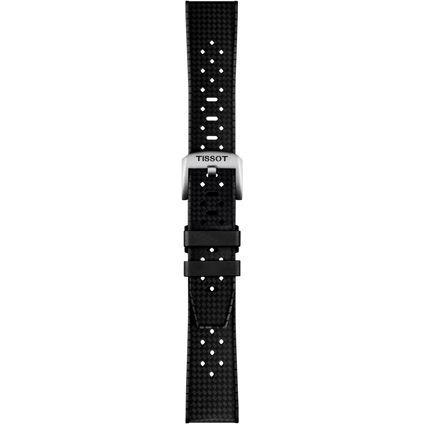 TISSOT Official 20-18mm Black Rubber Strap With Silver Hardware T852049628 - 3