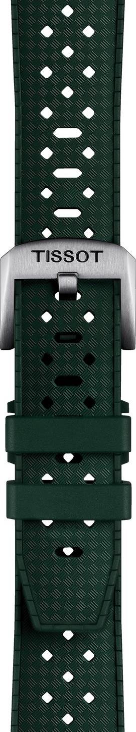 TISSOT Official 20-18mm Green Rubber Strap With Silver Hardware T852049961 - 