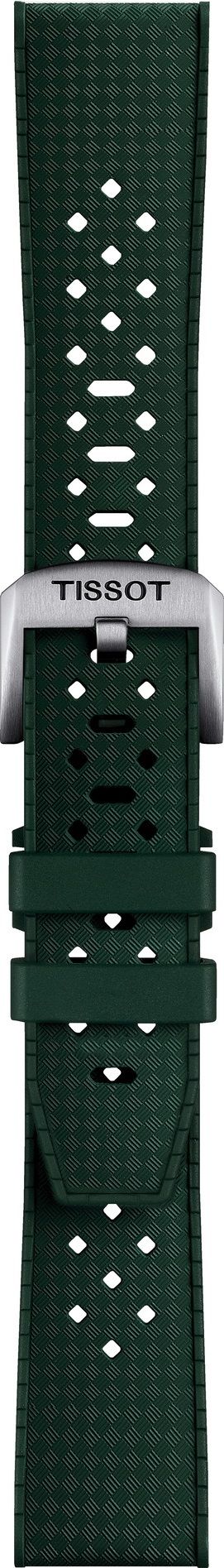 TISSOT Official 20-18mm Green Rubber Strap With Silver Hardware T852049961 - 3