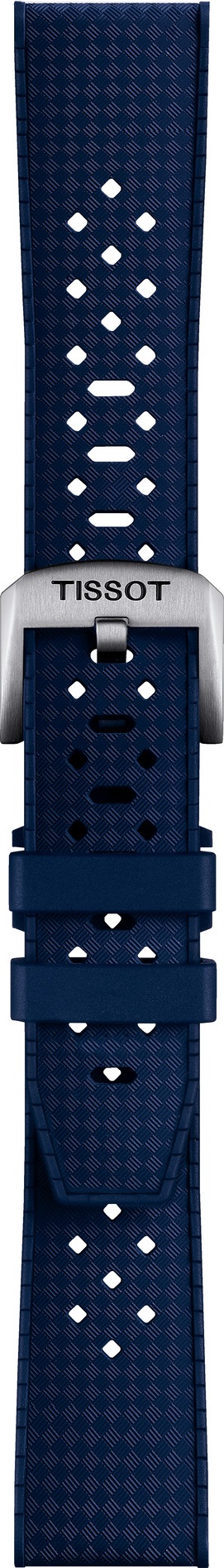 TISSOT Official 20-18mm Blue Rubber Strap With Silver Hardware T852049963 - 3