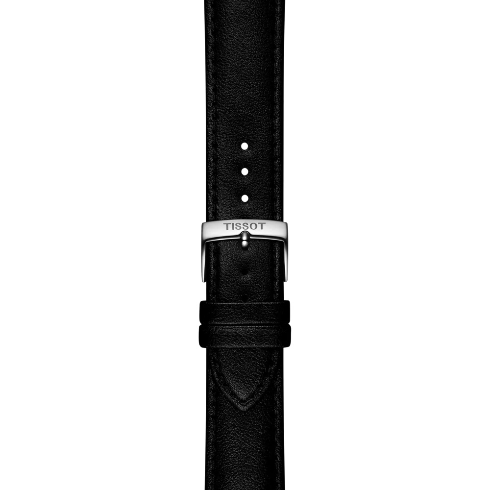 TISSOT Official 20-18mm Black Synthetic Vegan Strap Silver Hardware T852050321 - 