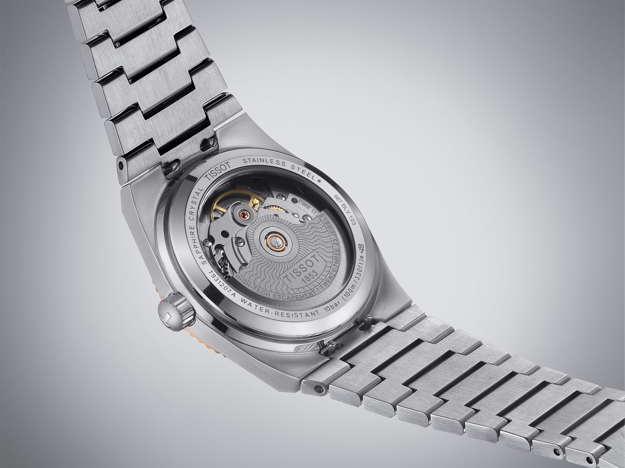 TISSOT PRX 35 Powermatic 80 35mm Gold K18 Bezel Silver Stainless Steel Bracelet T931.207.41.336.00 - 5