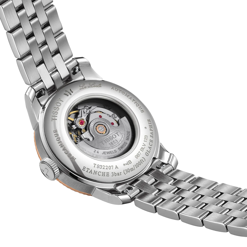 TISSOT Le Locle Automatic Lady's Silver Dial with Diamonds 29mm Rose Gold 18K Bezel Stainless Steel Bracelet T932.207.41.036.00 - 7