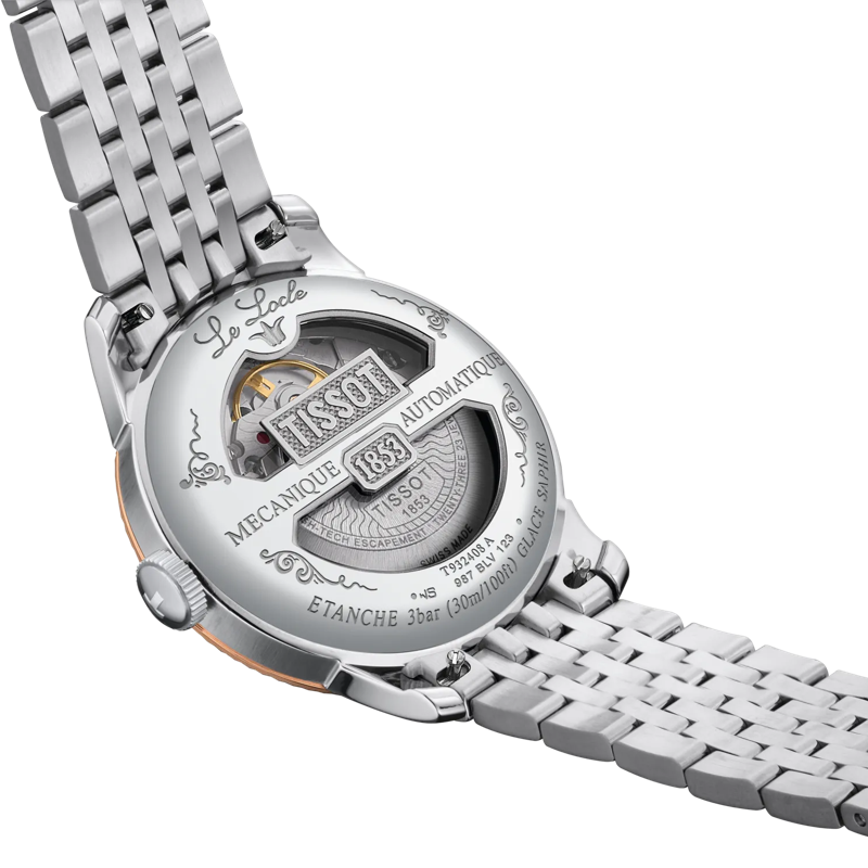 TISSOT Le Locle COSC Powermatic 80 Silver Dial 39.3mm Rose Gold 18K Bezel Stainless Steel Bracelet T932.408.41.033.00 - 7